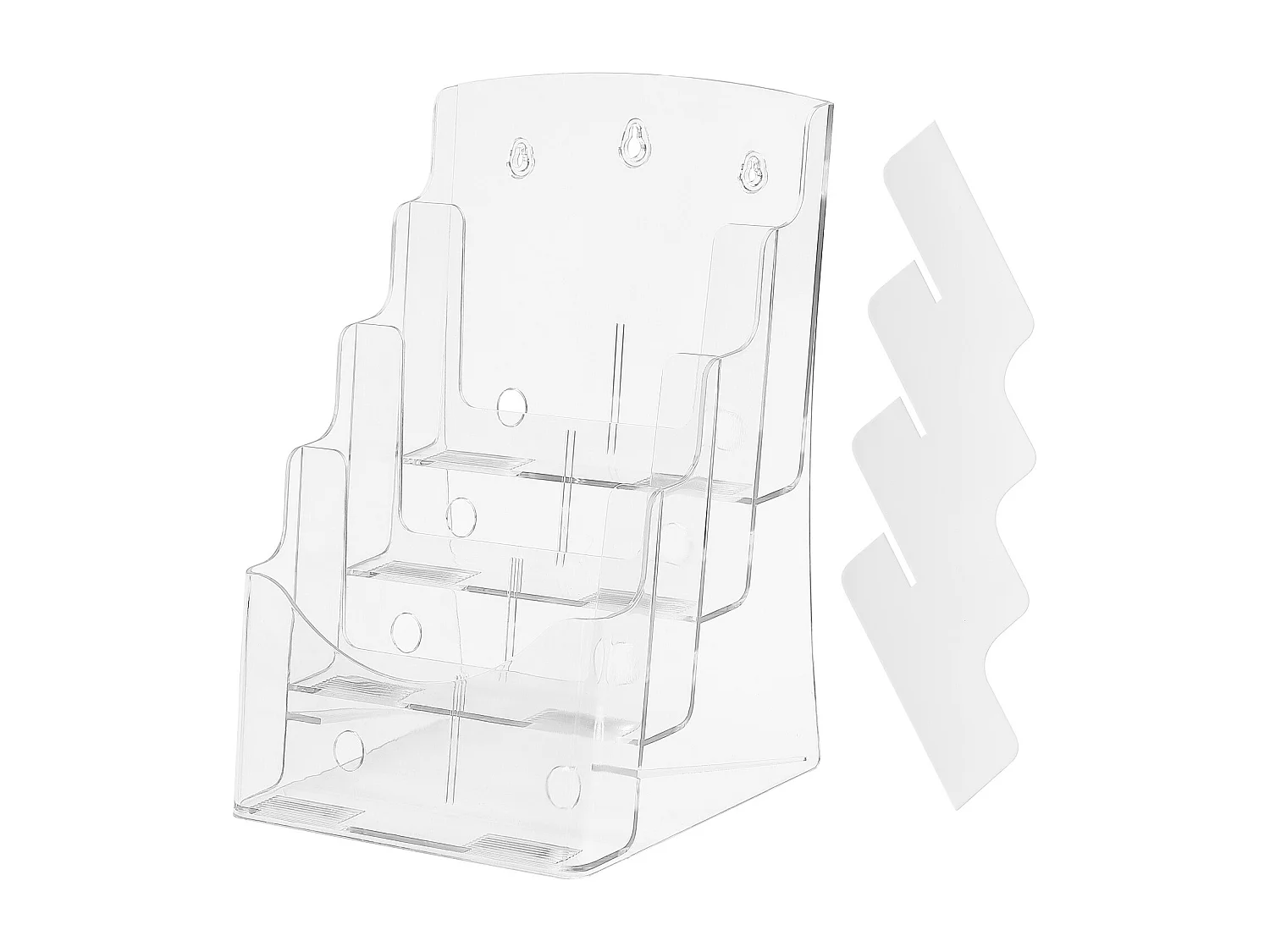 Porta-Folhetos de Acrílico SucceBuy, 21,6 x 27,9 cm, Expositor de Folhetos de 4 Níveis, Rack de Apresentação de Documentos