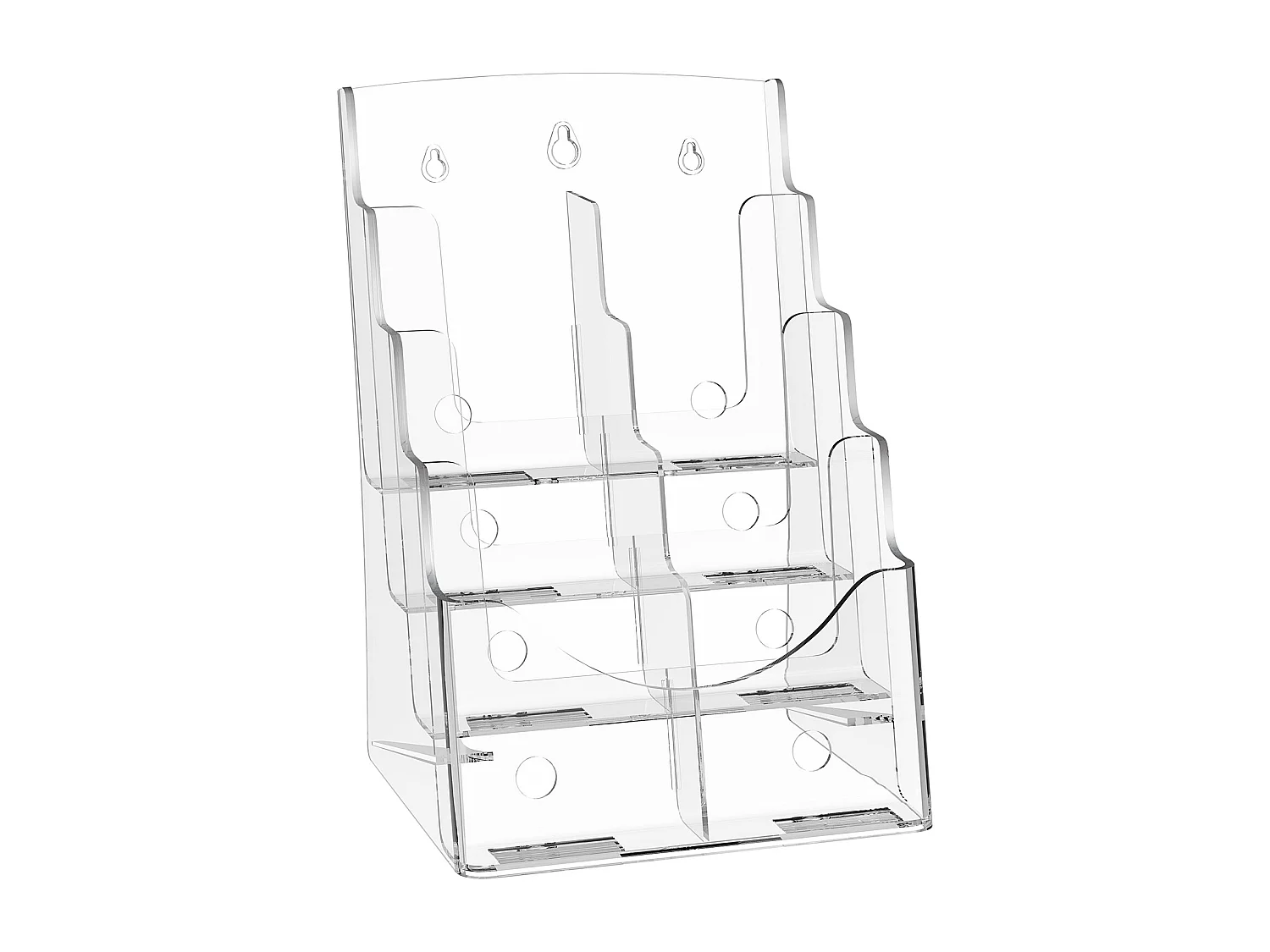 Porta-Folhetos de Acrílico SucceBuy, 21,6 x 27,9 cm, Expositor de Folhetos de 4 Níveis, Rack de Apresentação de Documentos