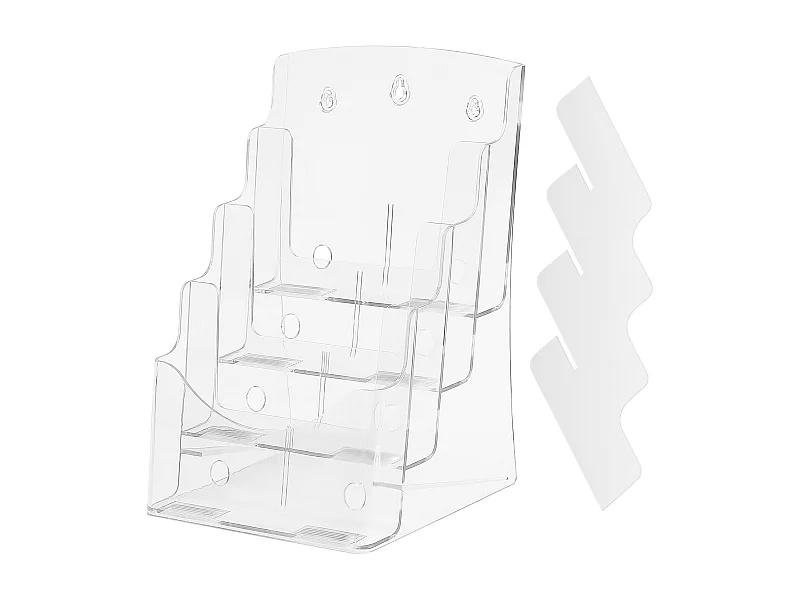 Portafolletos de Acrílico SucceBuy, 21,6 x 27,9 cm, Expositor de Folletos de 4 Niveles, Estante de Presentación de Documentos