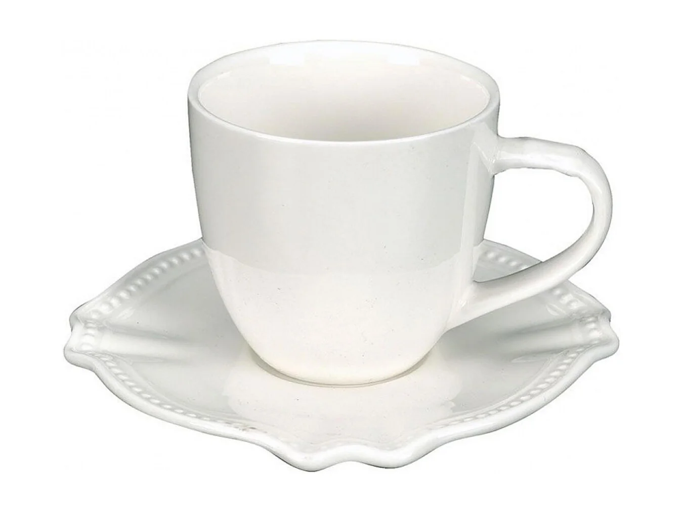 Lot de 5 tasses à expresso Céramique Blanc - Charme Interior's