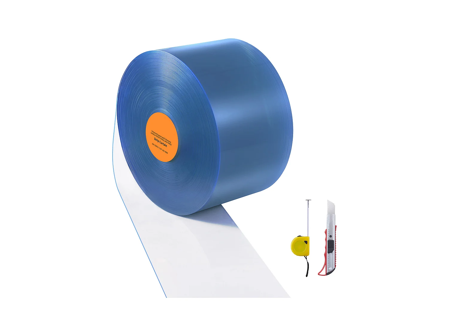 Tira de Cortina de Porta SucceBuy Cortina de Tiras em PVC para Porta - Rolo de 5 x 20 cm para Frigorífico e Congelador - Plástico Transparente