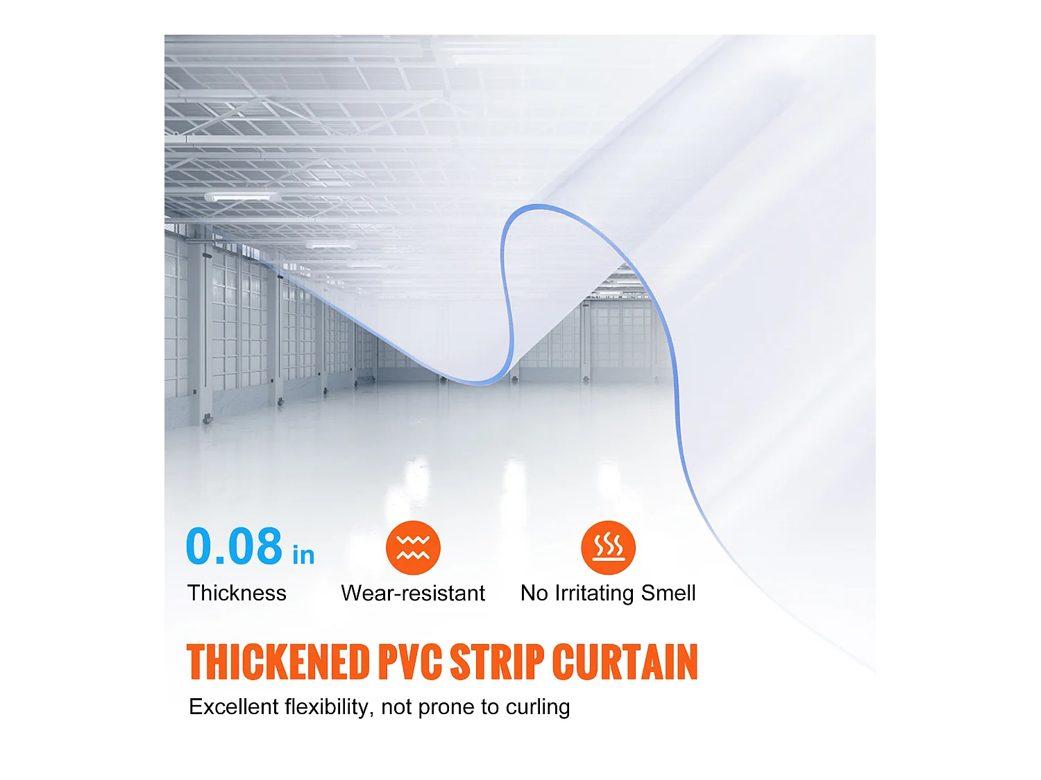 Tira de Cortina de Porta SucceBuy Cortina de Tiras em PVC para Porta - Rolo de 5 x 20 cm para Frigorífico e Congelador - Plástico Transparente