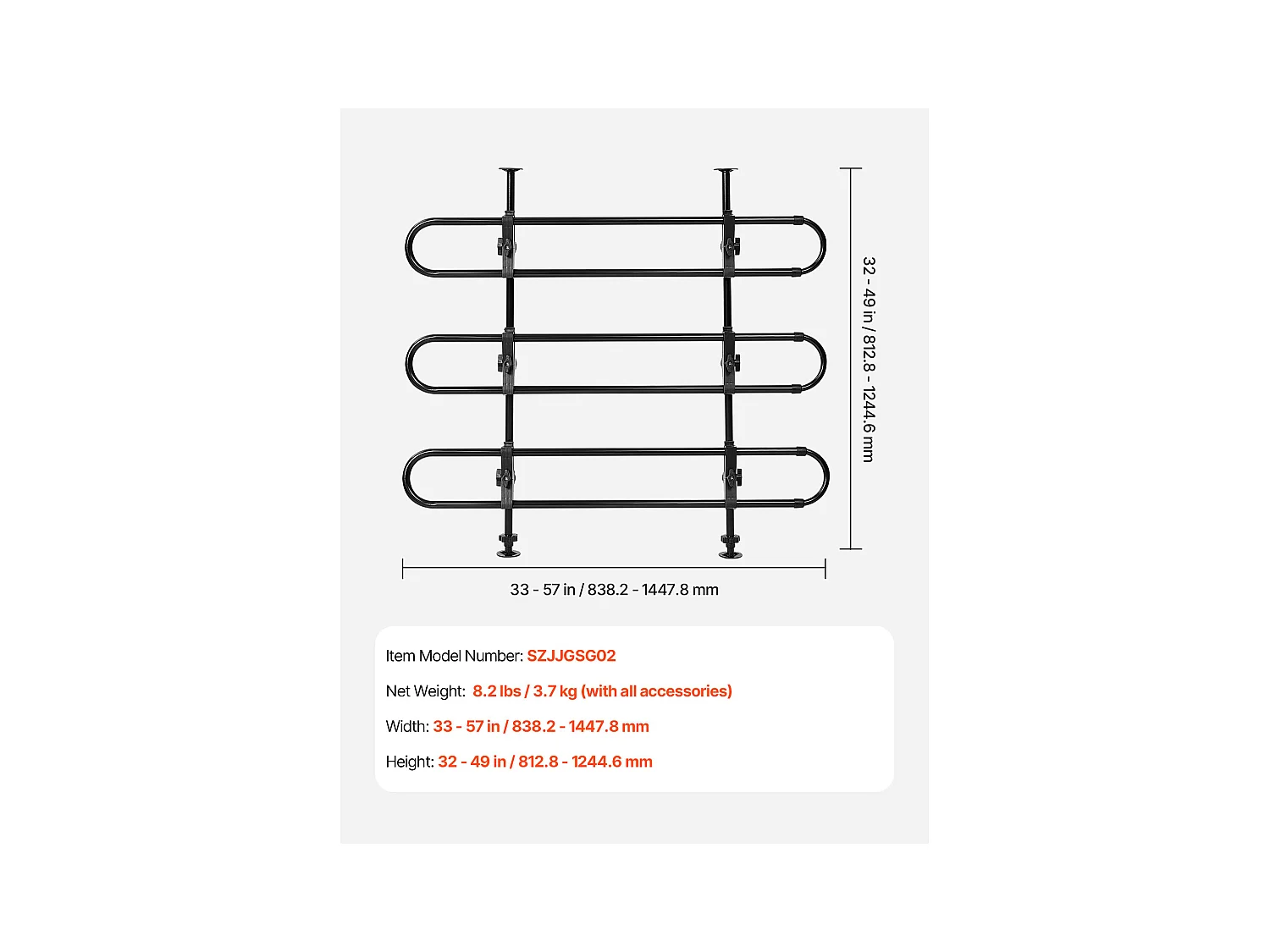 Barrière de Sécurité Réglable pour Chien SucceBuy, Séparateur Universel en Métal pour Animaux de Compagnie