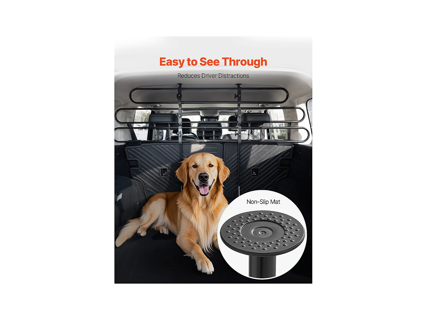 Barrière de Sécurité Réglable pour Chien SucceBuy, Séparateur Universel en Métal pour Animaux de Compagnie