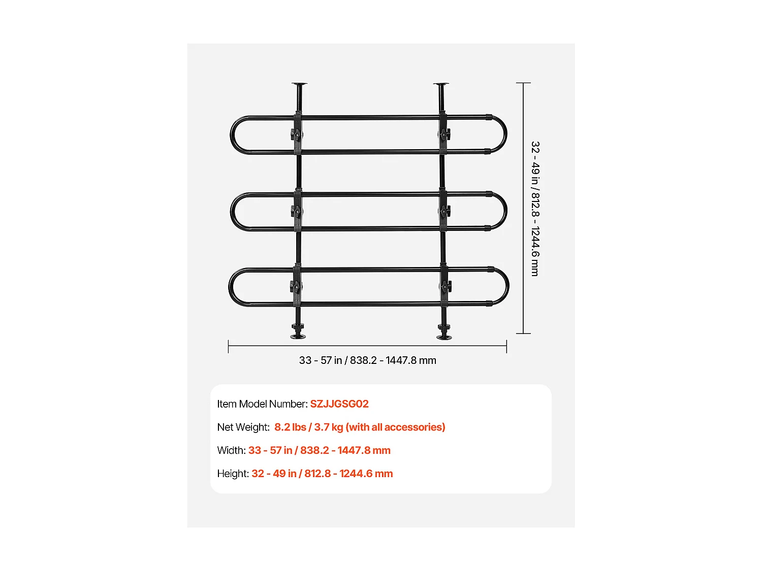 Barrière de Sécurité Réglable pour Chien SucceBuy, Séparateur Universel en Métal pour Animaux de Compagnie