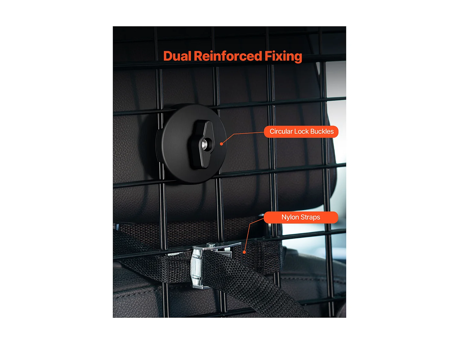 Barrera de Seguridad Ajustable para Perros SucceBuy, (93 a 152 cm), Separador de Coche para Espacio de Carga