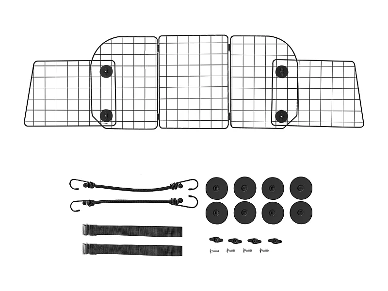 Barrera de Seguridad Ajustable para Perros SucceBuy, (93 a 152 cm), Separador de Coche para Espacio de Carga