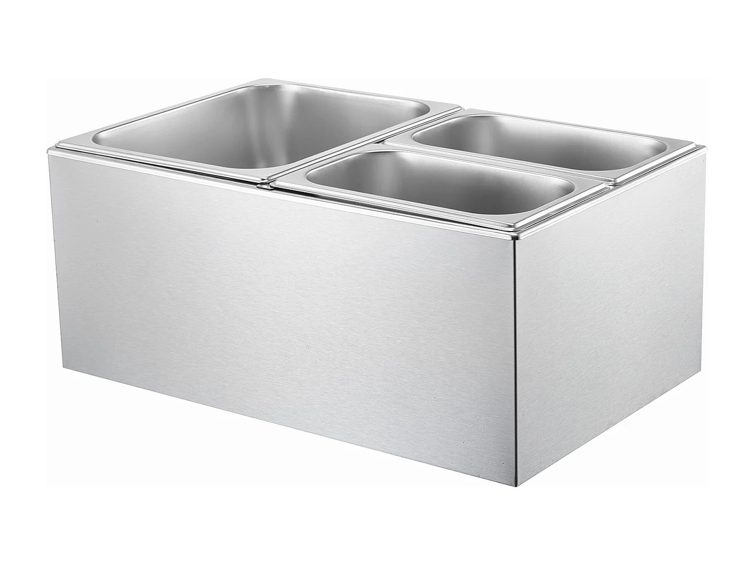 Scaldavivande a Buffet SucceBuy Scaldavivande Professionale a 3 Vassoi, 1200 W, 540 x 360 x 250 mm, Acciaio Inox, Temperatura Regolabile, 8 kg