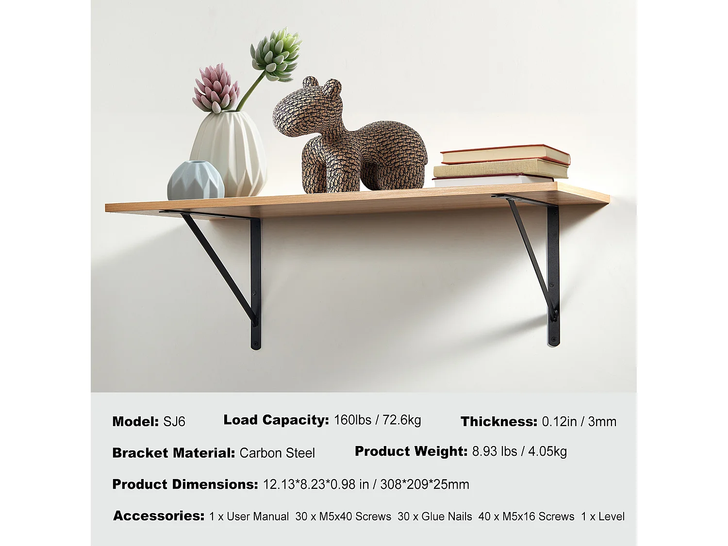 Planksteun SucceBuy, 30 x 20 cm, 10 Stuks, Robuust Zwevend, voor Woonkamers, Kantoren, Keukens, Badkamers en Bureaus