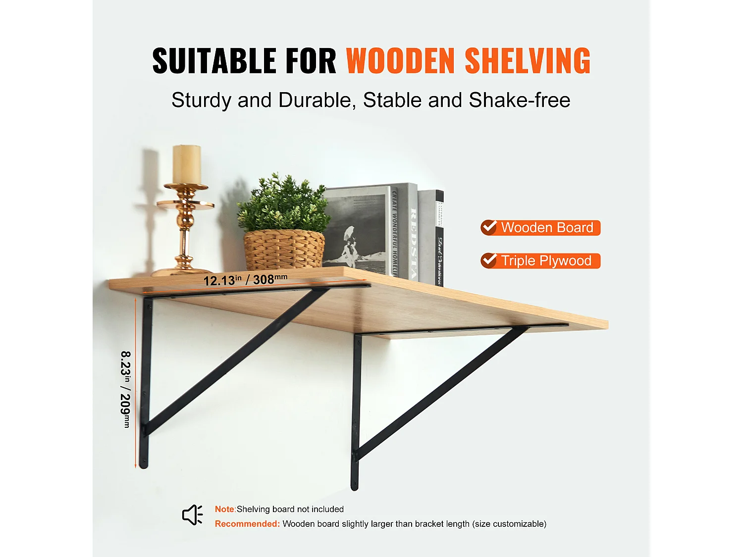 Planksteun SucceBuy, 30 x 20 cm, 10 Stuks, Robuust Zwevend, voor Woonkamers, Kantoren, Keukens, Badkamers en Bureaus