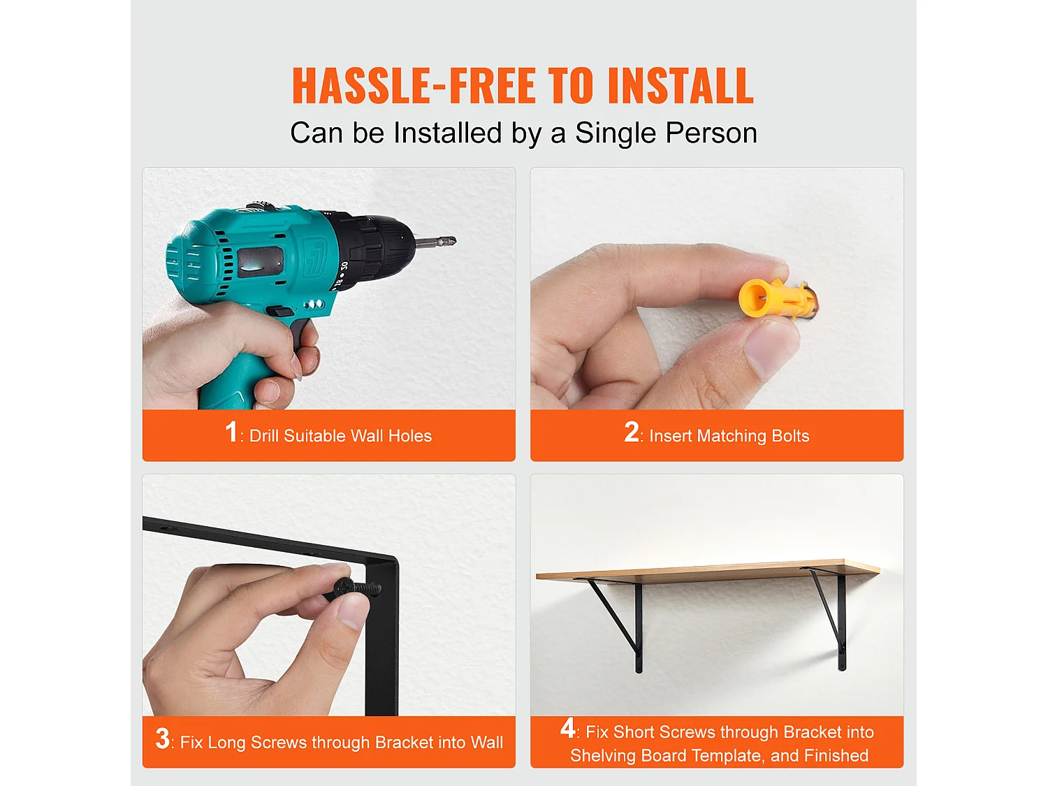 Planksteun SucceBuy, 30 x 20 cm, 10 Stuks, Robuust Zwevend, voor Woonkamers, Kantoren, Keukens, Badkamers en Bureaus