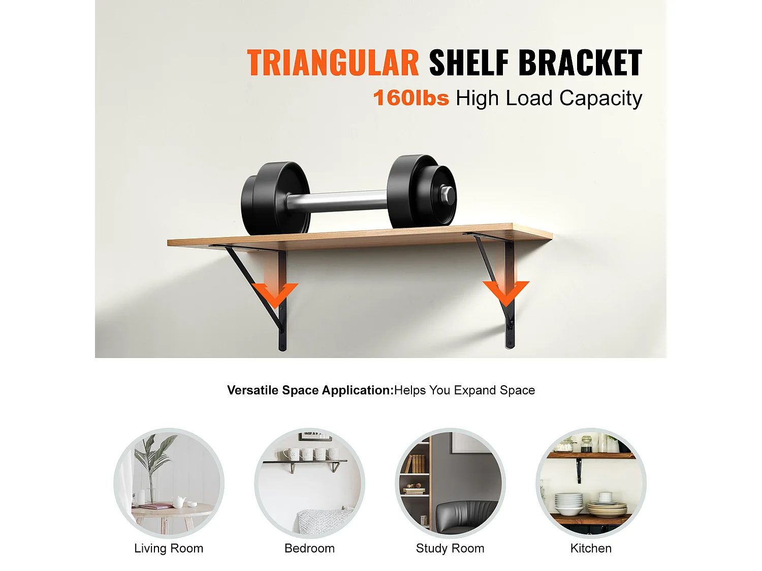 Support d'Étagère SucceBuy, 30 x 20 cm, 10 Pièces, Robuste Triangulaires, pour les Salons, Bureaux, Cuisines, Salles de Bains et Bureaux