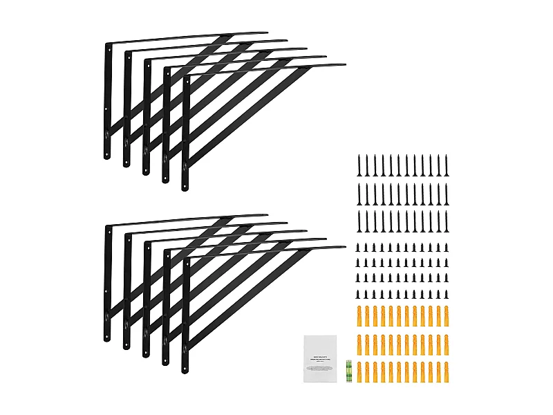 Support d'Étagère SucceBuy, 30 x 20 cm, 10 Pièces, Robuste Triangulaires, pour les Salons, Bureaux, Cuisines, Salles de Bains et Bureaux