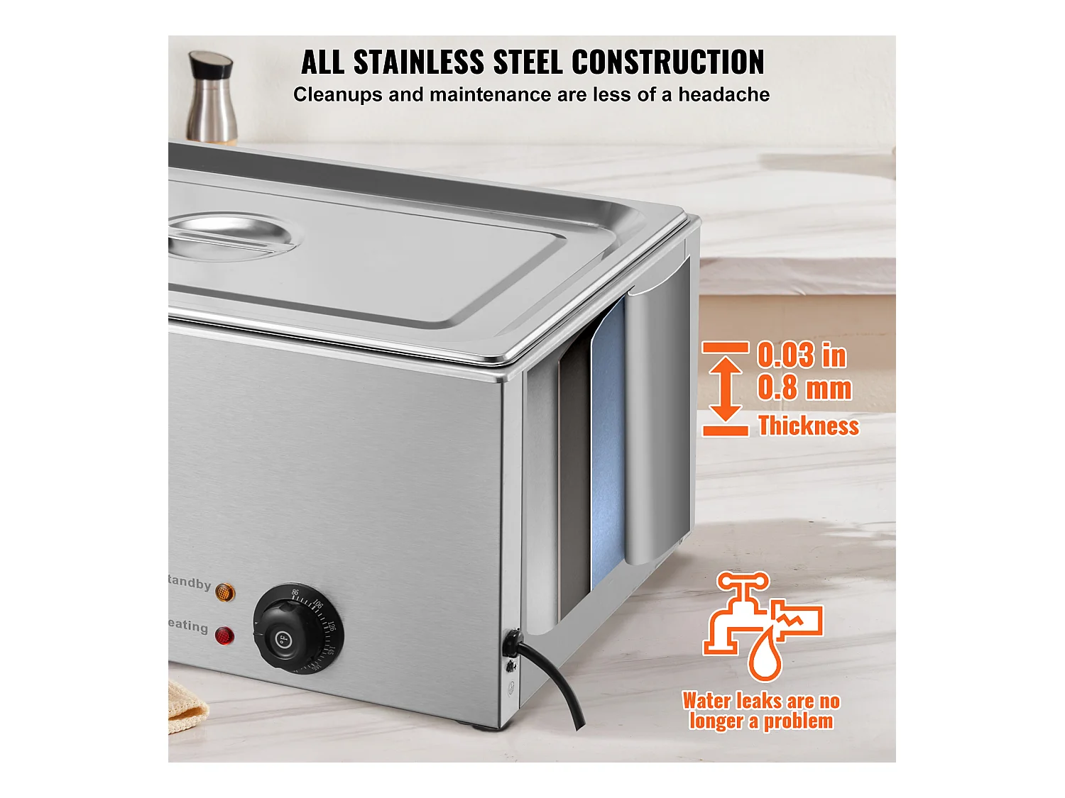 Buffetwarmer SucceBuy Elektrische Buffet Voedselverwarmer, 18 L Bain-Marie Pan Inbegrepen