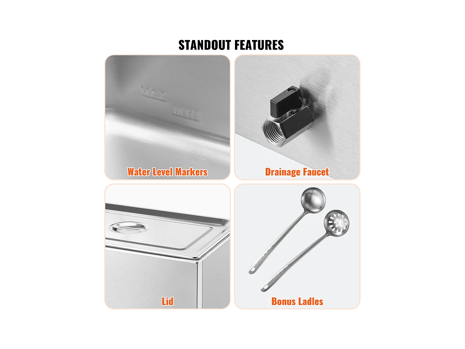 Buffetwarmer SucceBuy Elektrische Buffet Voedselverwarmer, 18 L Bain-Marie Pan Inbegrepen