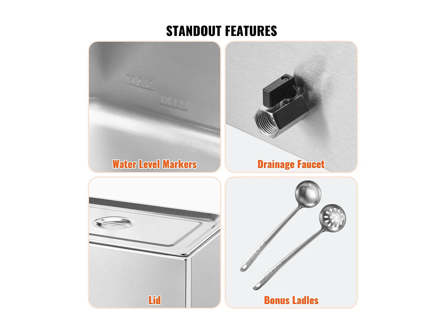 Chauffe-Plat Buffet SucceBuy Chauffe-Plats Électrique pour Buffet de Comptoir, Bac Bain-Marie de 18 L Inclus