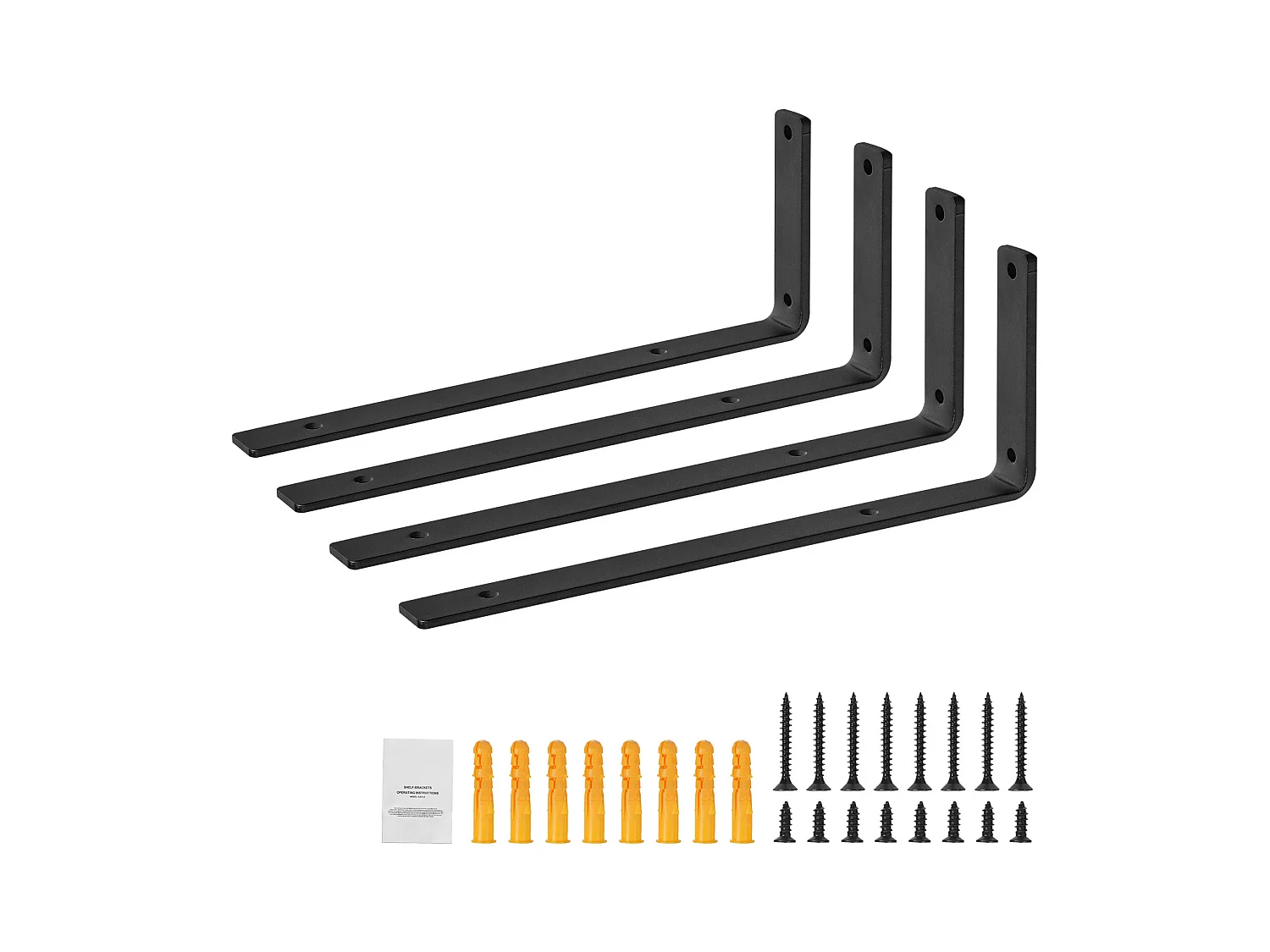 Support d'Étagère SucceBuy, 25 x 15 cm, 4 Pièces, Forte Capacité L-Étagère, pour les Salons, Bureaux, Cuisines, Salles de Bains et Bureaux
