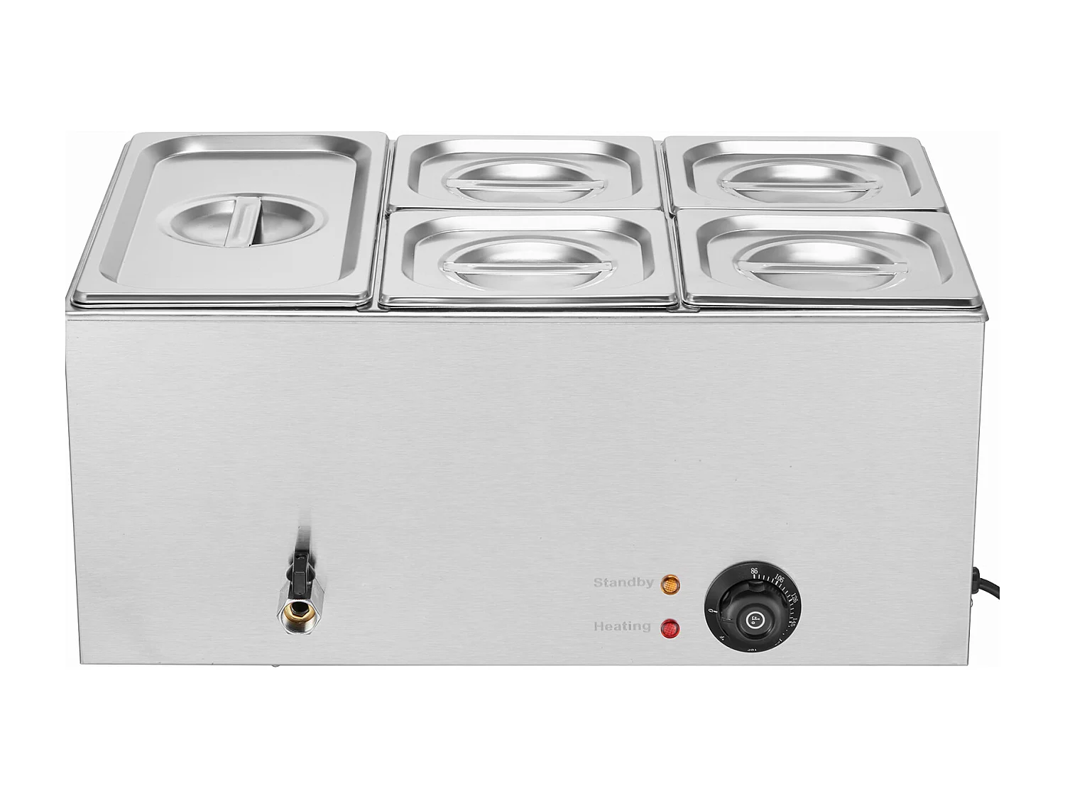 Buffetwarmer SucceBuy Commerciële Elektrische Buffet Voedselverwarmer met 5 Platen, 14,5 L Bain-Marie