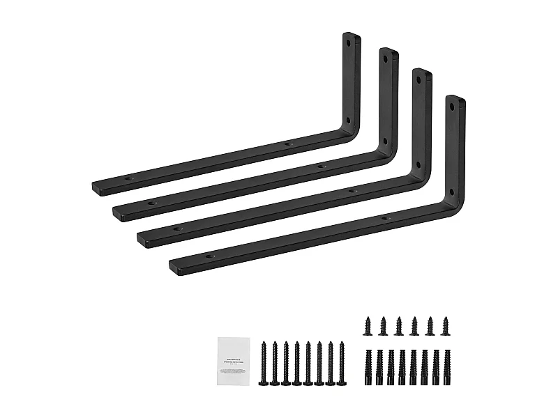 Planksteun SucceBuy, 41 x 15 cm, 4 Stuks, Drijvend, Robuust, L-Vormig, voor Woonkamers, Kantoren, Keukens, Badkamers en Bureaus