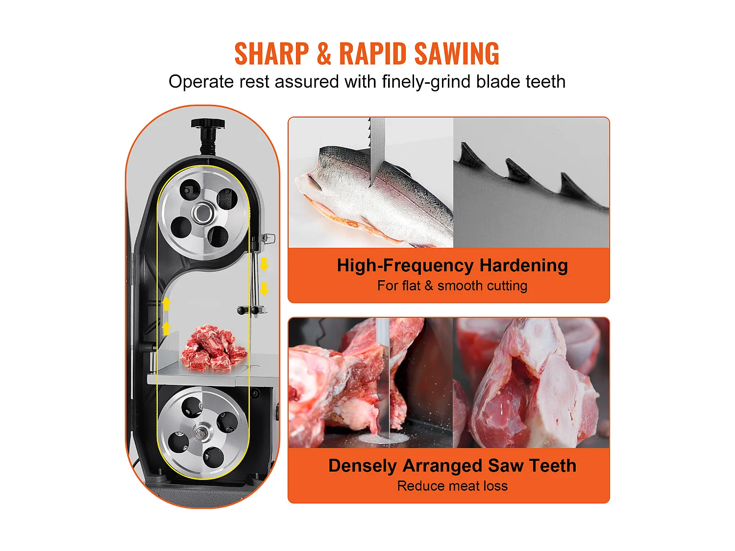 Botzaagmachine SucceBuy Lintzaagblad: Ideaal voor het Snijden van Vlees en Botten, 165 cm Lang, Duurzaam en Nauwkeurig Zagen, Zilverkleurig