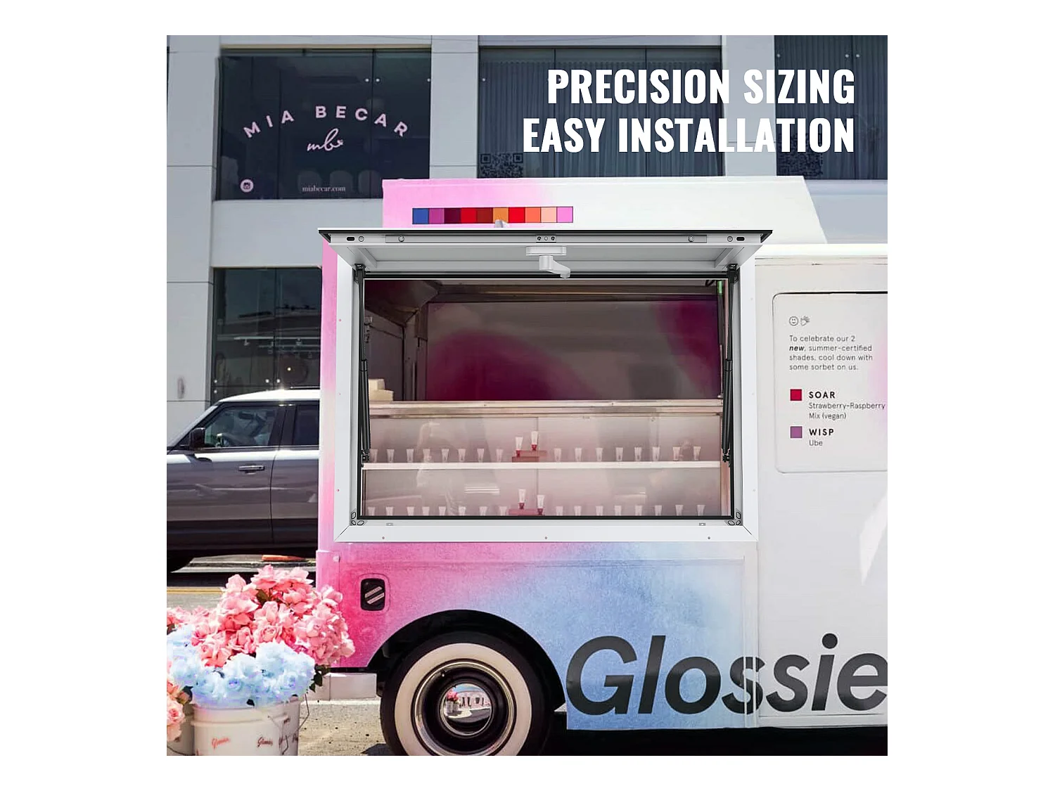 Fenêtre de Concession SucceBuy Fenêtre de Service pour Stand de Concession 91,5 cm L x 91,5 cm W, Auvent de Service pour Camion de Restauration