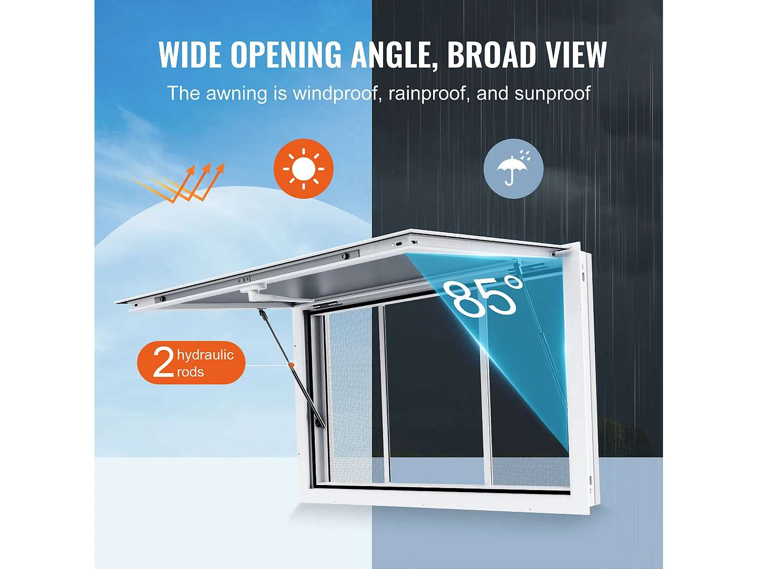 Ventana de Concesión SucceBuy Ventana de Servicio para Puesto de Comida de 91,5 x 61 cm para Toldo de Food Truck