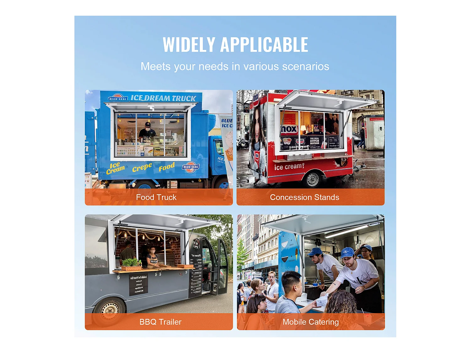 Ventana de Concesión SucceBuy Ventana de Servicio para Puesto de Comida de 91,5 x 61 cm para Toldo de Food Truck