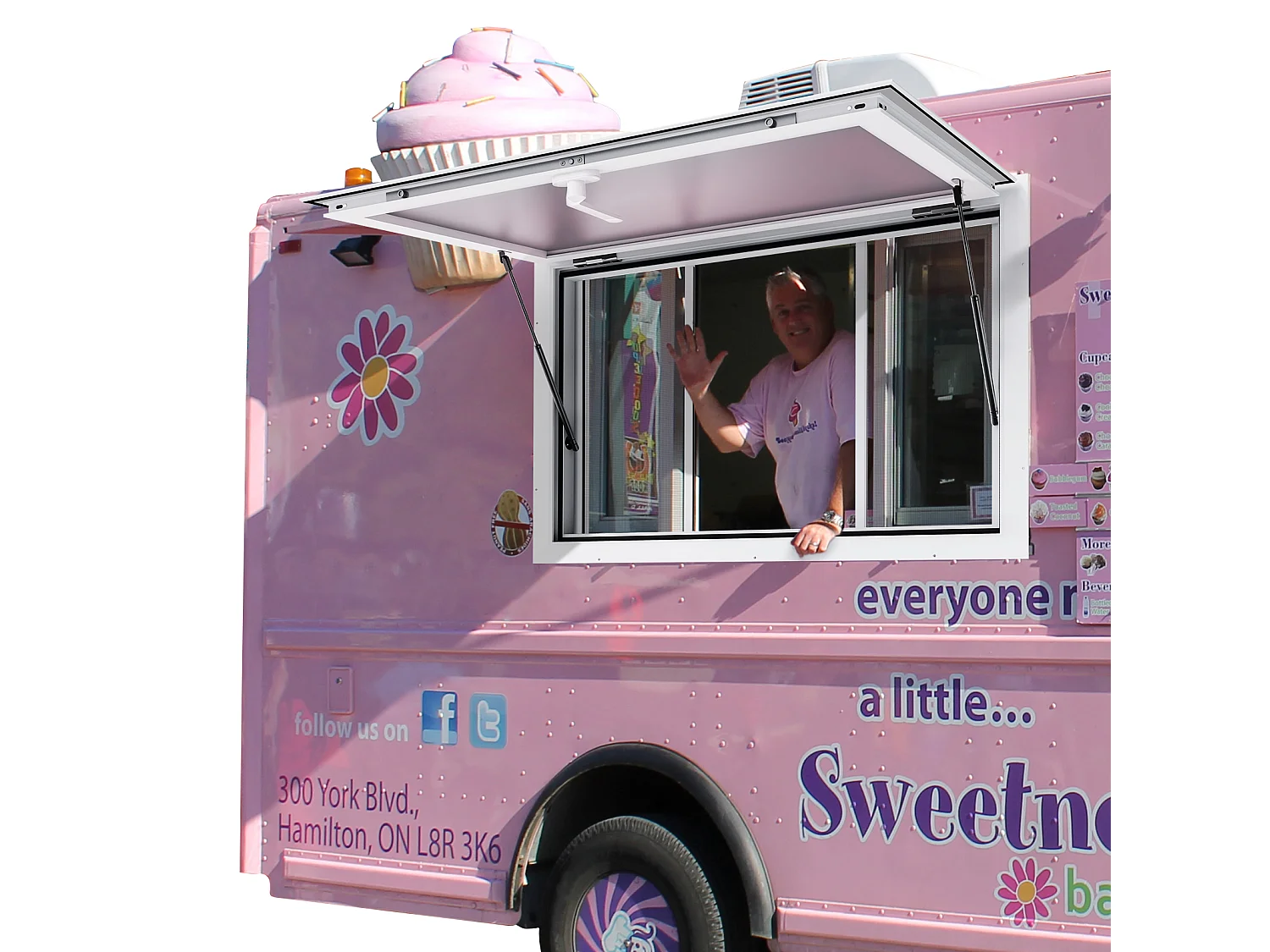 Fenêtre de Concession SucceBuy Fenêtre de Service de Concession 91,5 x 61 cm pour Auvent de Camion-Restaurant