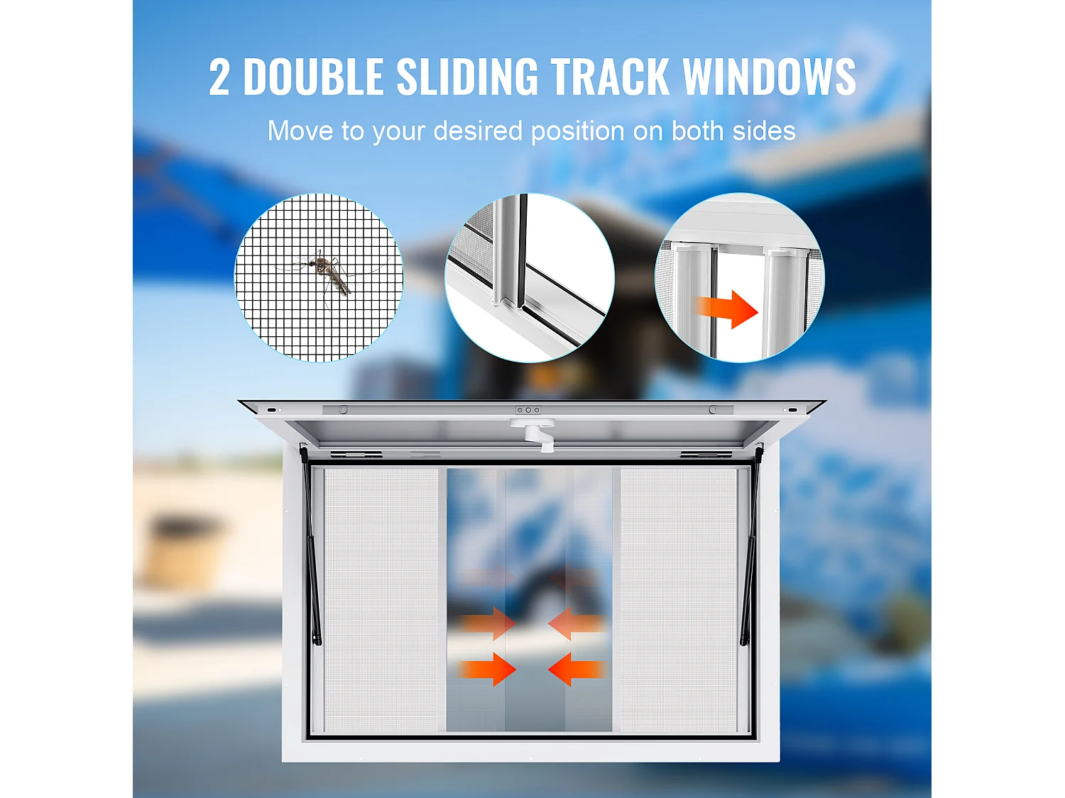 Fenêtre de Concession SucceBuy Fenêtre de Service de Concession 91,5 x 61 cm pour Auvent de Camion-Restaurant