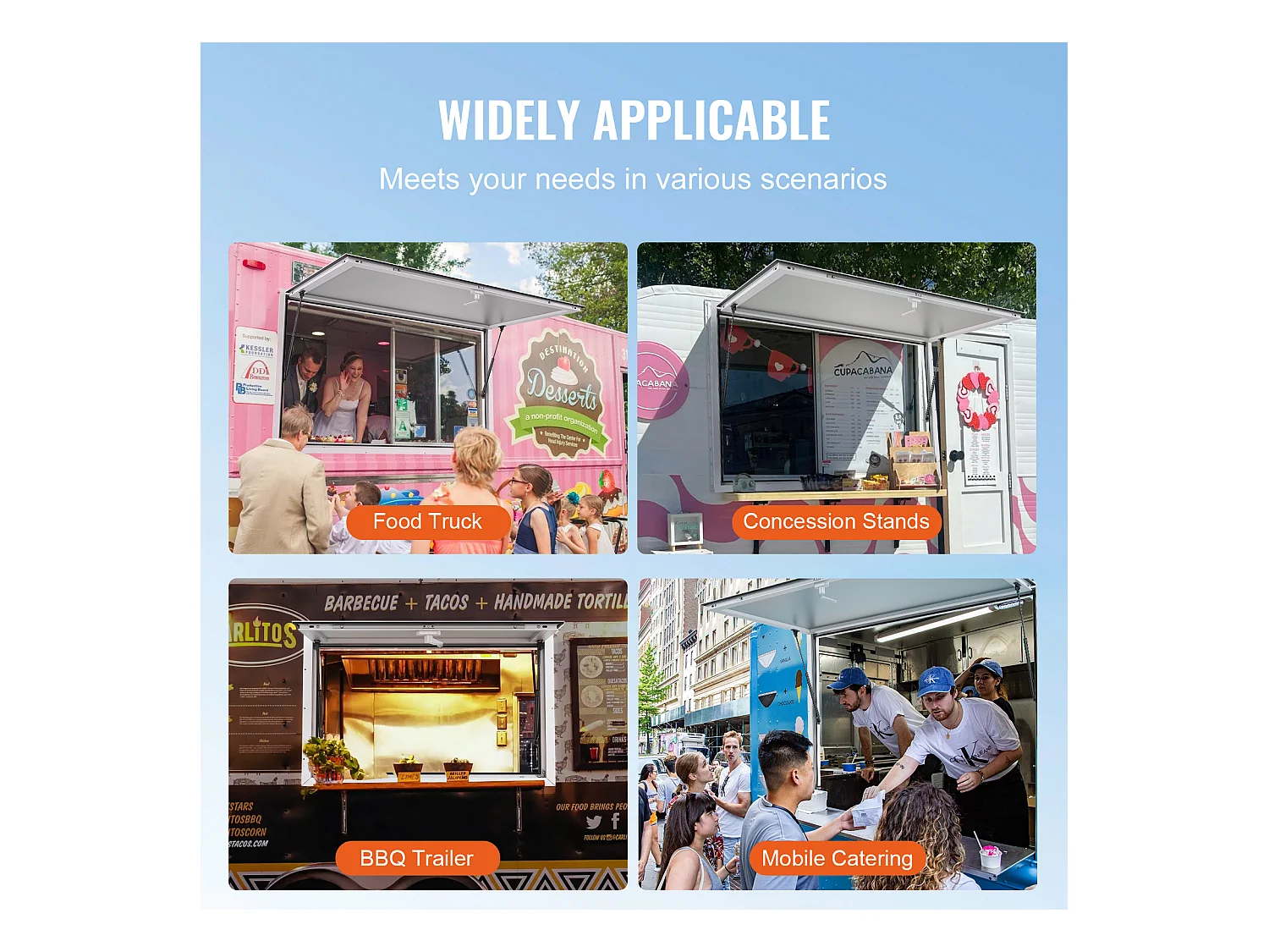 Fenêtre de Concession SucceBuy Fenêtre de Service pour Stand de Concession 122 cm L x 91,5 cm W, Auvent pour Camion de Restauration pour le Service