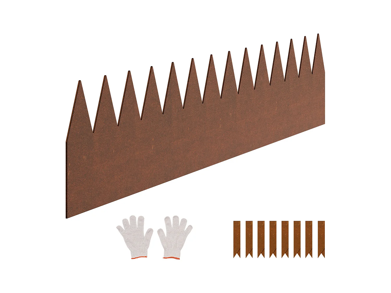 Bordures de Jardin en Acier SucceBuy Résistantes aux Intempéries, 1016x152,4 mm, Lot de 6