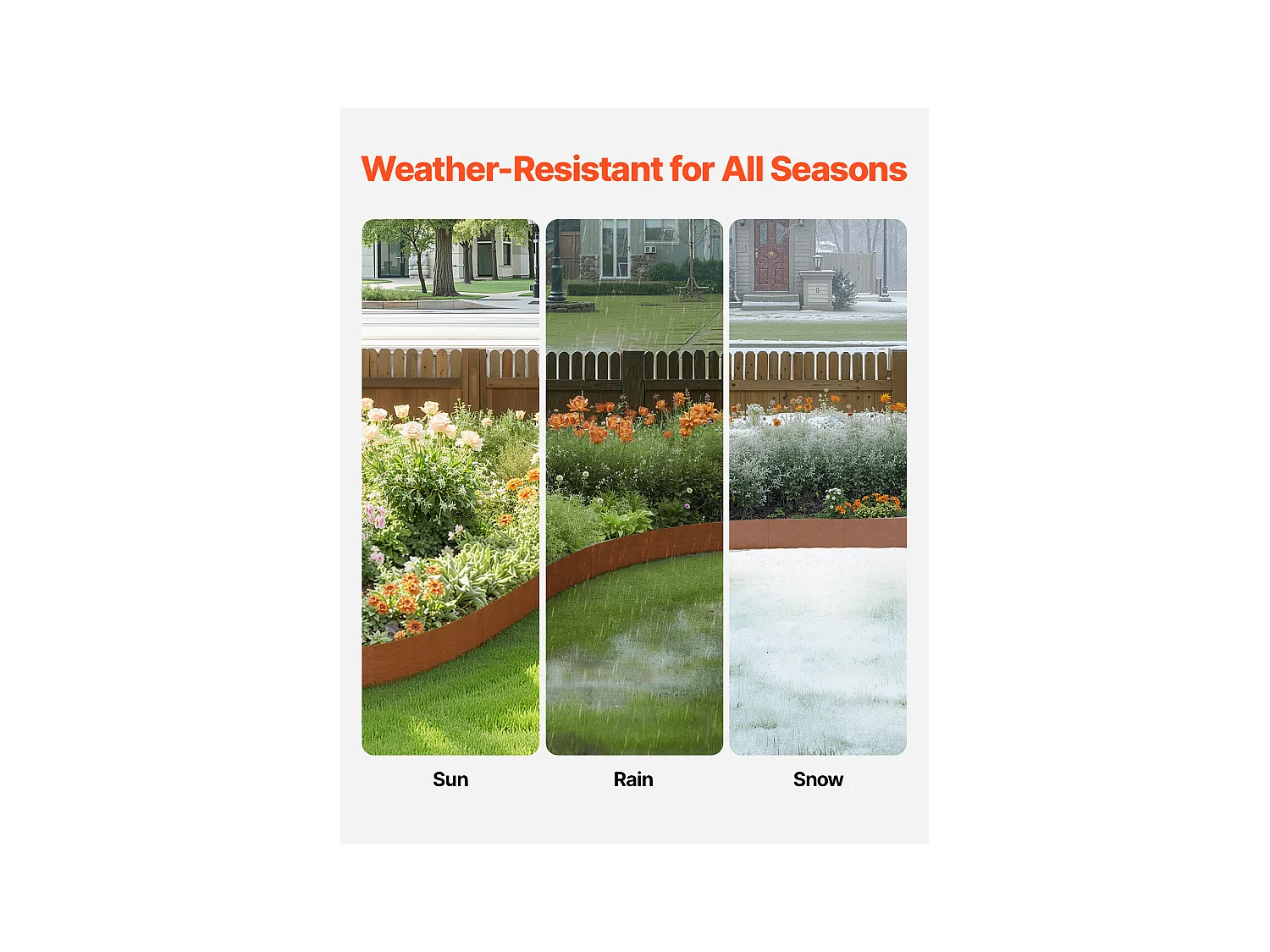 Bordures de Jardin en Acier SucceBuy Résistantes aux Intempéries, 1016x152,4 mm, Lot de 6