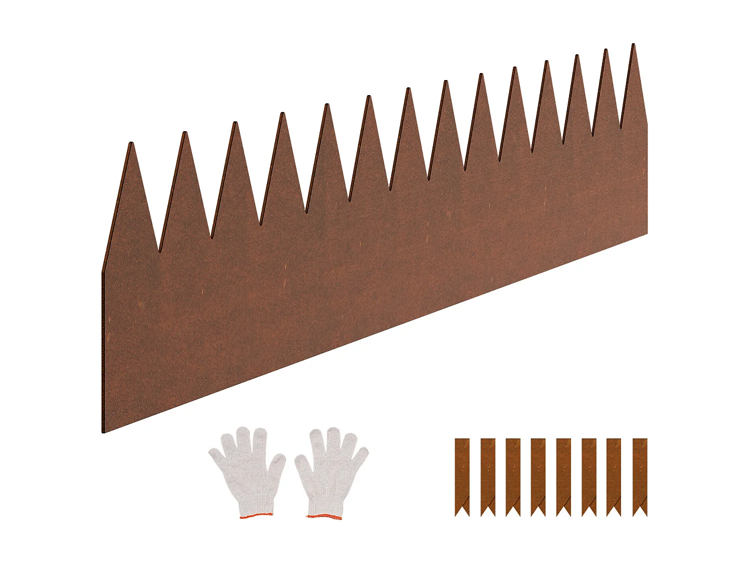 Bordures de Jardin en Acier SucceBuy Résistantes aux Intempéries, 1016x152,4 mm, Lot de 6