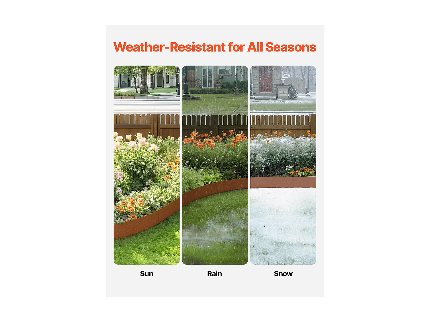 Bordures de Jardin en Acier SucceBuy Résistantes aux Intempéries, 1016x152,4 mm, Lot de 6