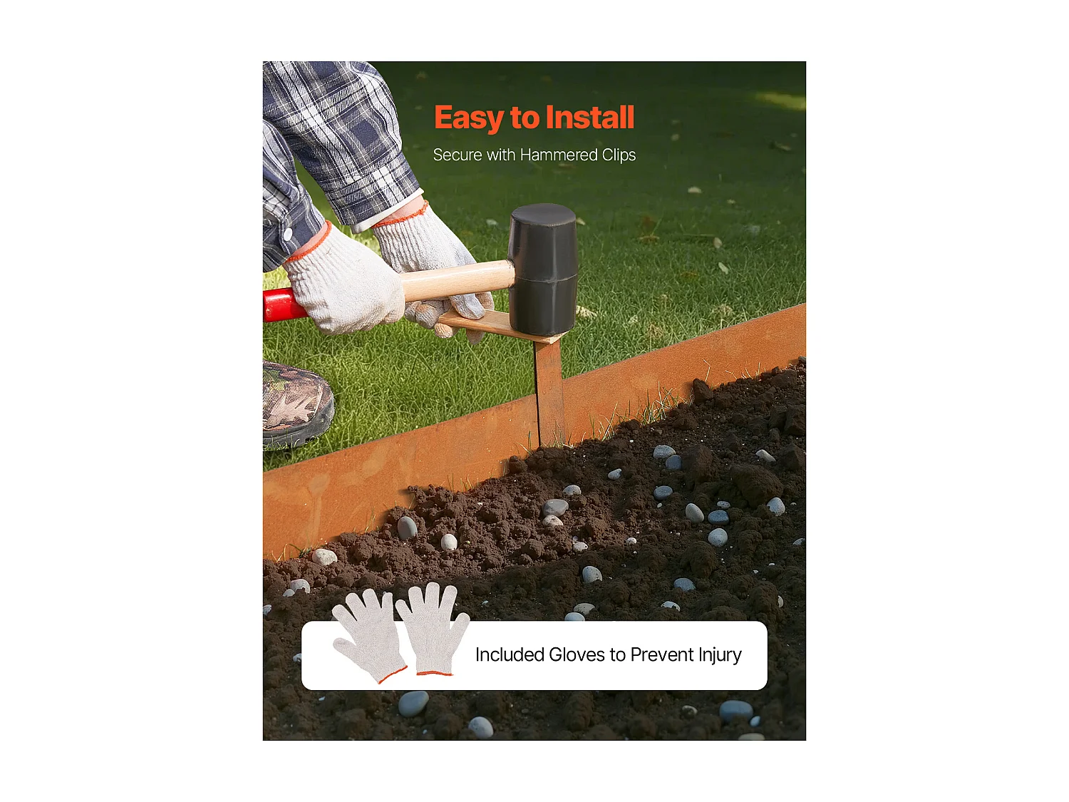 Bordures de Jardin en Acier SucceBuy Résistantes aux Intempéries, 1016x152,4 mm, Lot de 6