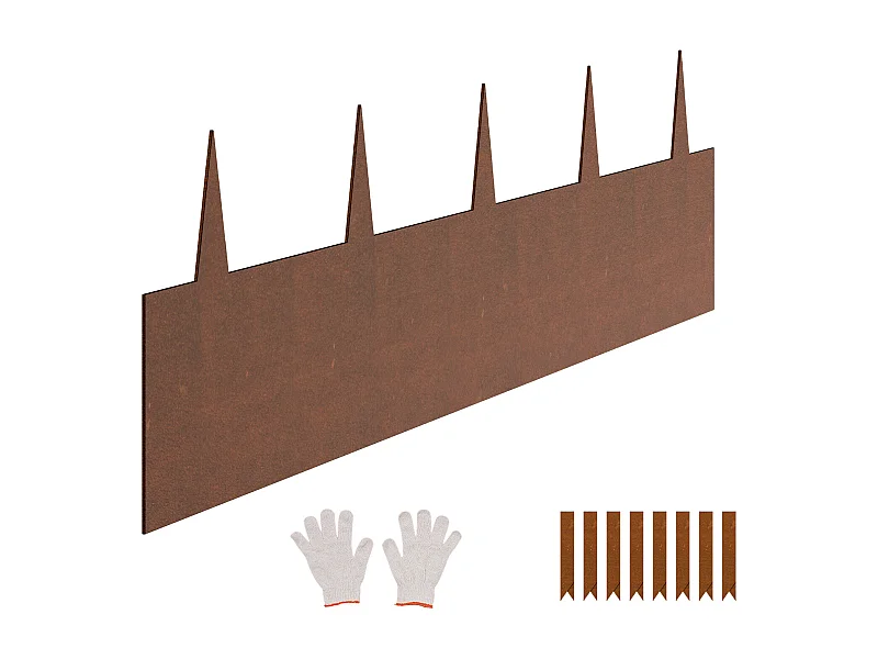 Bordures de Jardin en Acier SucceBuy Résistantes aux Intempéries, 1016x203,2mm, Lot de 6