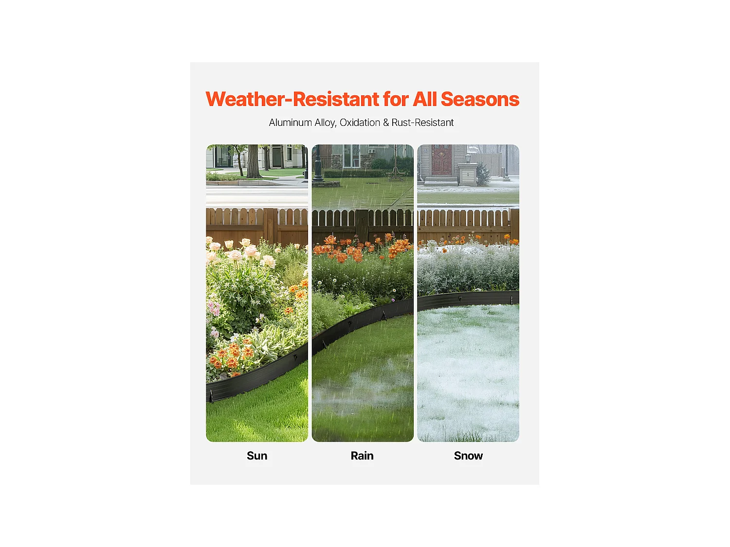 Bordure de Jardin en Métal SucceBuy, 8 Paquets de  1830 mm, Résistante à la Rouille, Pliable pour Cour et Jardin