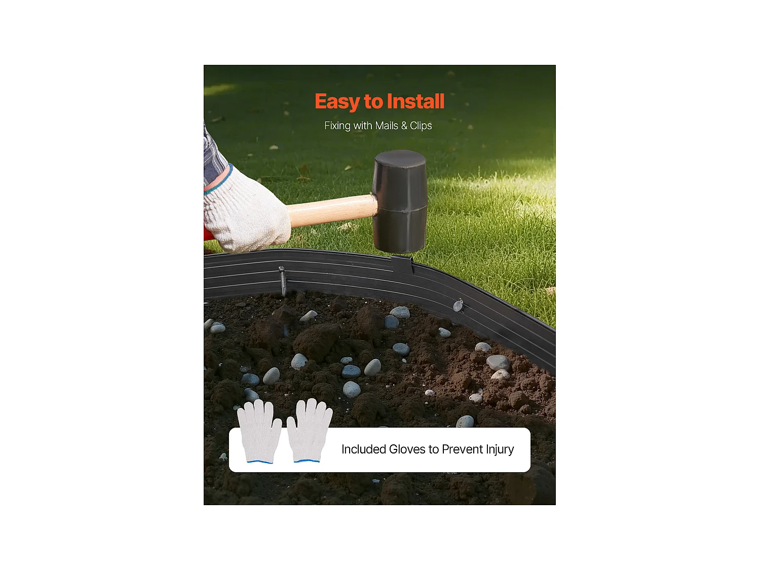 Bordure de Jardin en Métal SucceBuy, 8 Paquets de  1830 mm, Résistante à la Rouille, Pliable pour Cour et Jardin