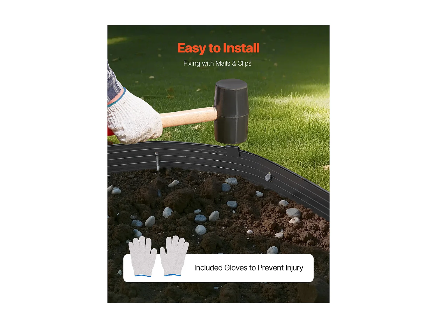 Bordure de Jardin en Métal SucceBuy, 8 Paquets de  1830 mm, Résistante à la Rouille, Pliable pour Cour et Jardin