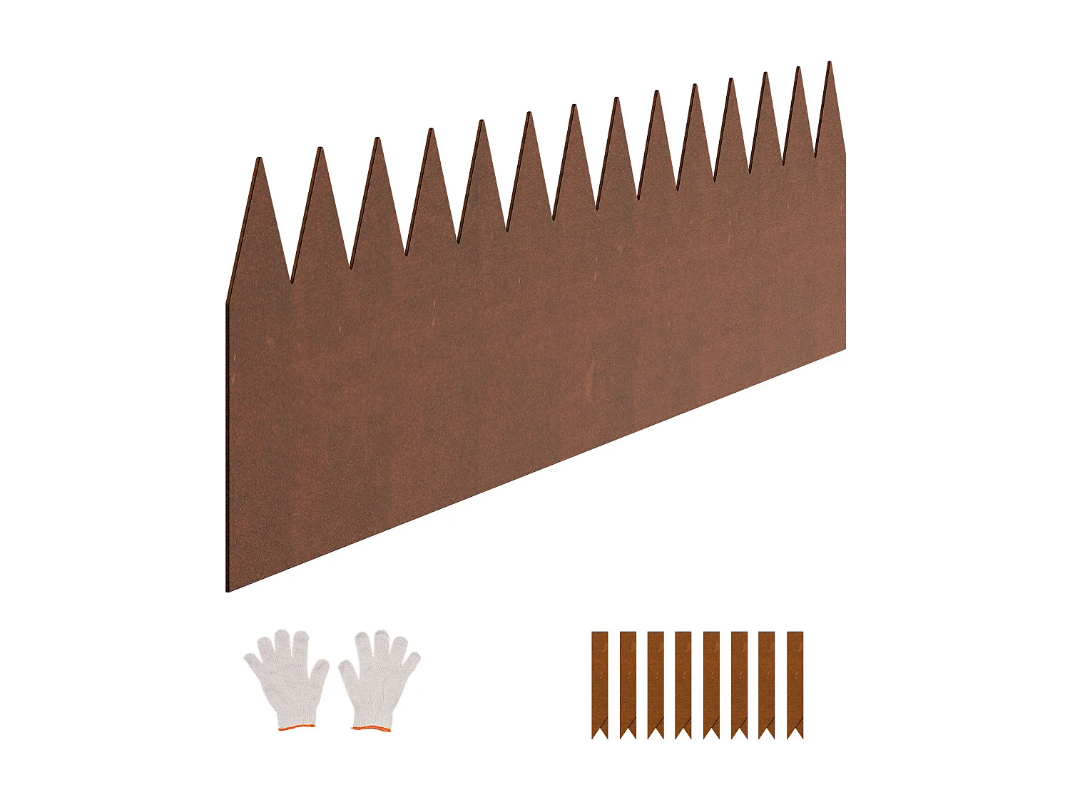 Bordures de Jardin en Acier SucceBuy Résistantes aux Intempéries, 1016x203,2mm, Lot de 6