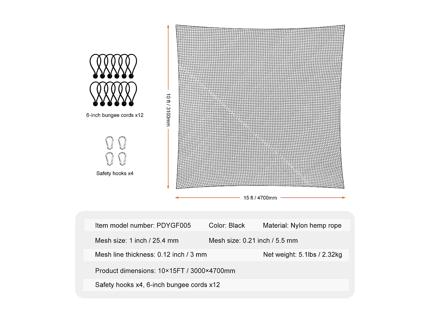 Siatka Treningowa do Golfa SucceBuy 25,4 x 38,1 cm, Wewnętrzna Siatka Uderzeniowa do Baseballu, Piłki Nożnej, Hokeja