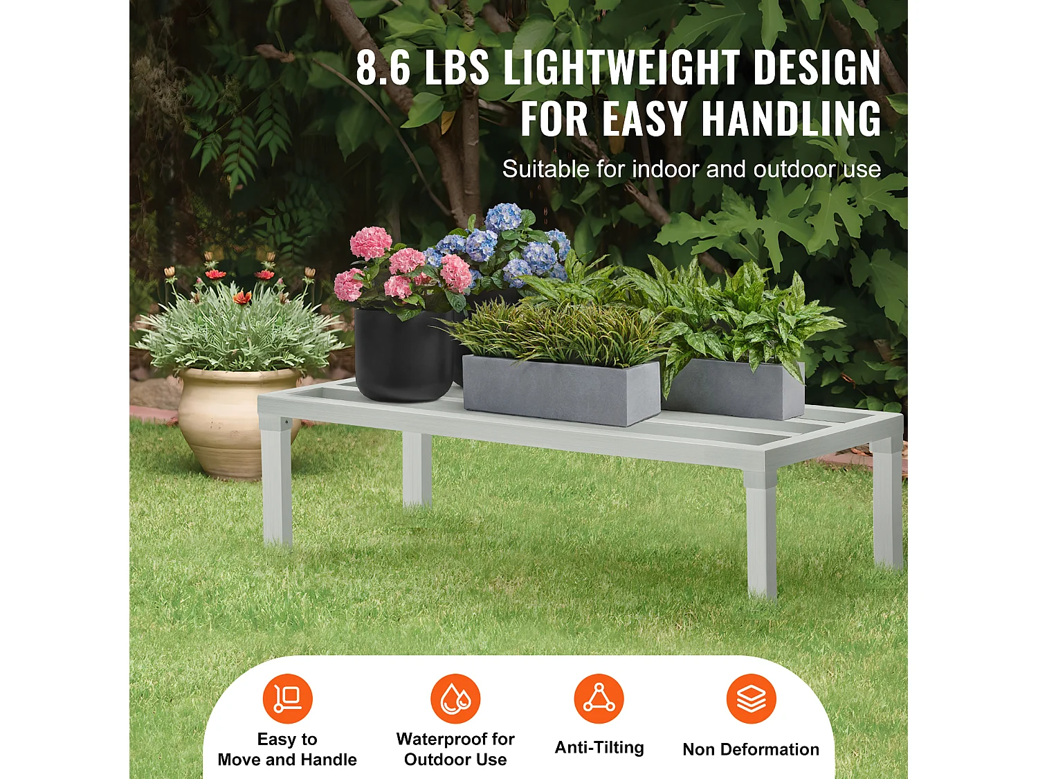 Étagère de Rangement, SucceBuy Support de Calage en Aluminium Support de Calage Stationnaire Support de Rangement 121.92 × 50.8 × 30.48 cm