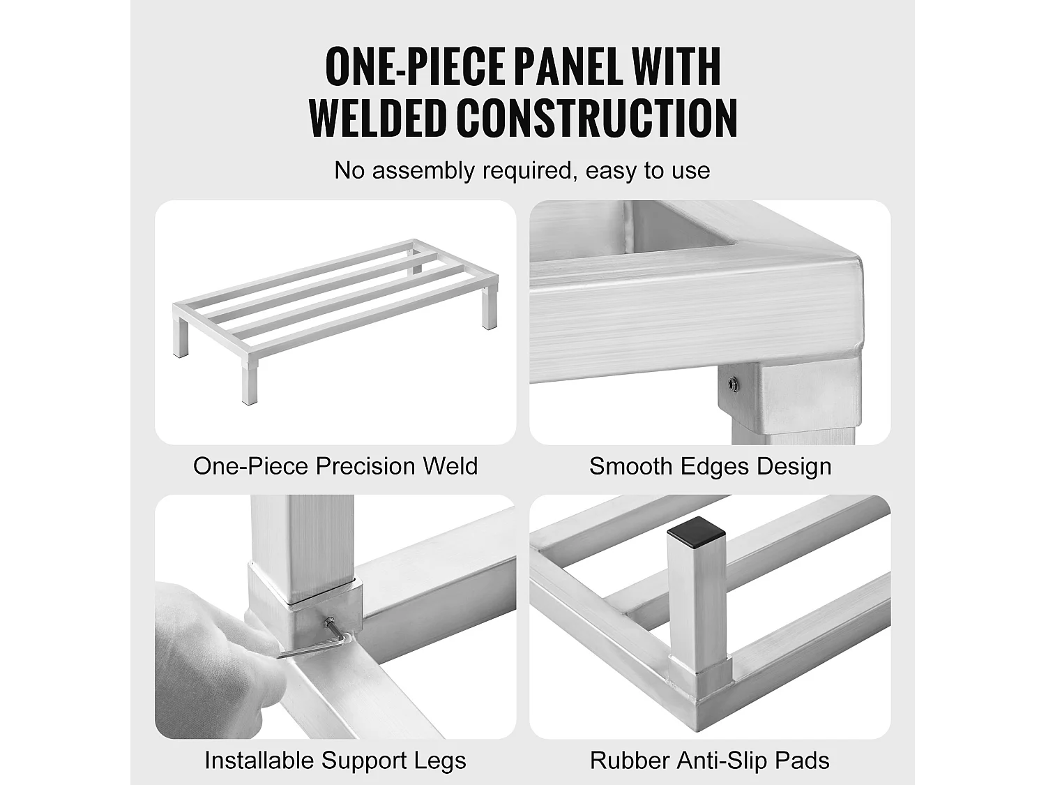 Étagère de Rangement, SucceBuy Support de Calage en Aluminium Support de Calage Stationnaire 121.92 × 50.8 × 20.32 cm Support de Rangement