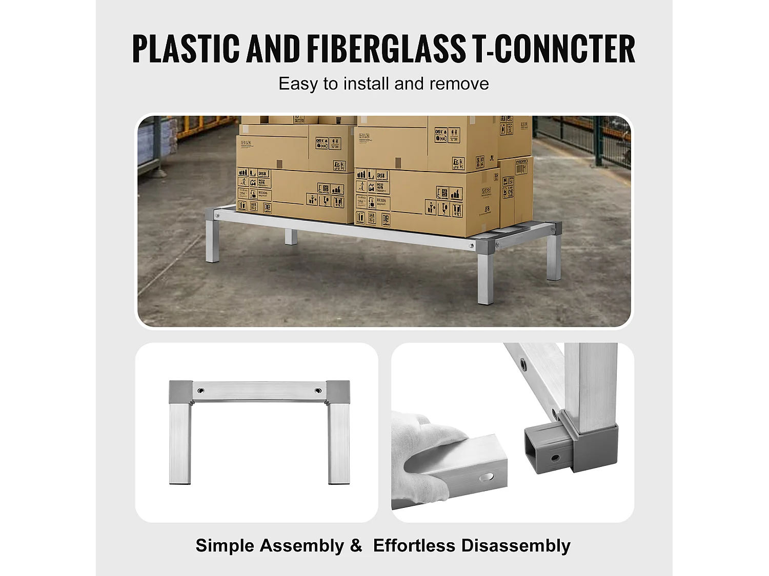 Étagère de Rangement, SucceBuy Rack de Calage en Aluminium 121.9 × 50.8 × 20.32 cm Capacité de 454 kg