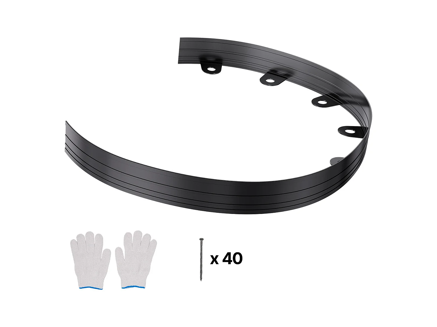 Bordure de Jardin en Métal SucceBuy, 10 Paquets de 1524 mm, Résistante à la Rouille, Pliable pour Cour et Jardin