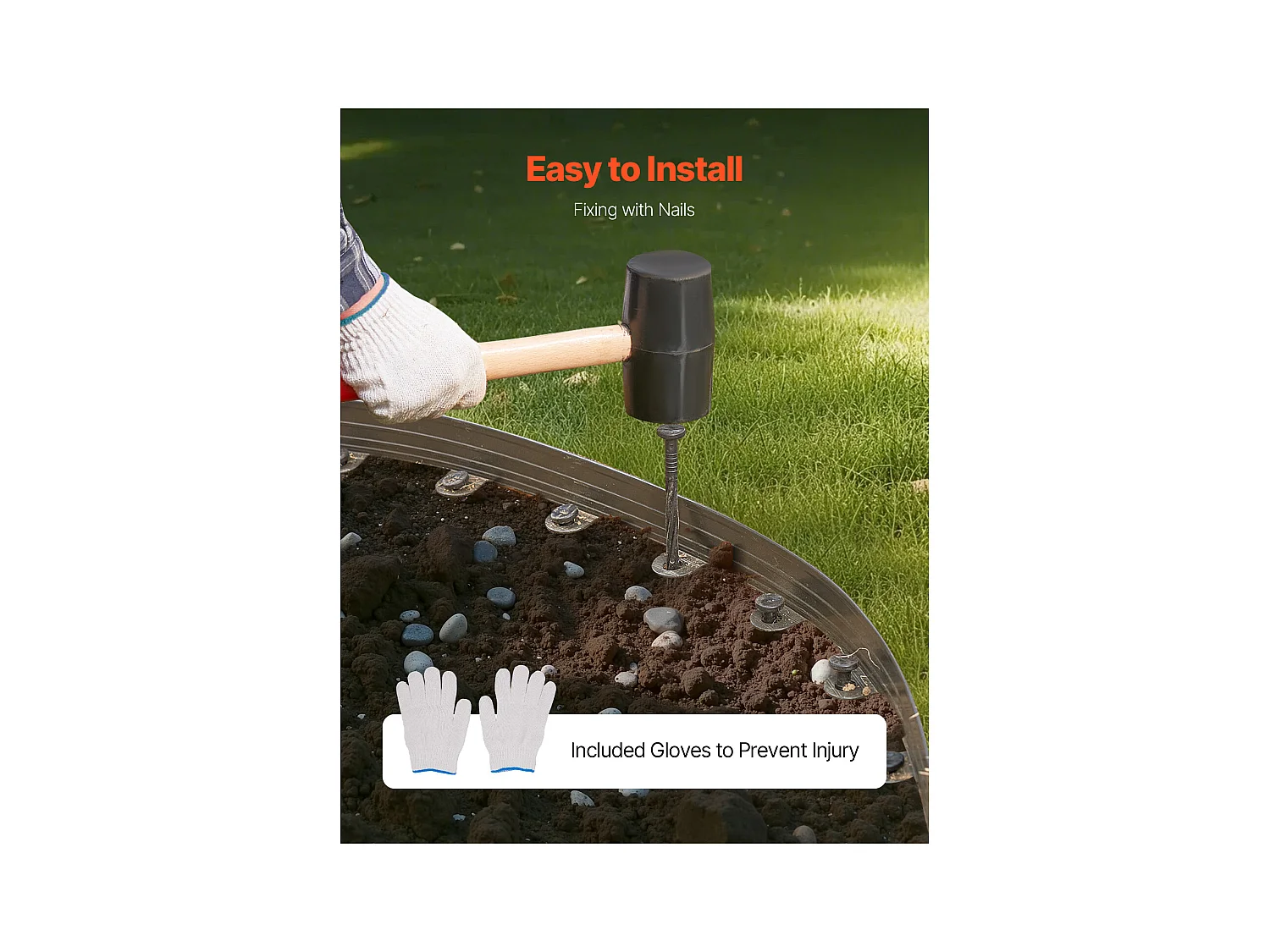 Bordure de Jardin en Métal SucceBuy, 10 Paquets de 1524 mm, Résistante à la Rouille, Pliable pour Cour et Jardin