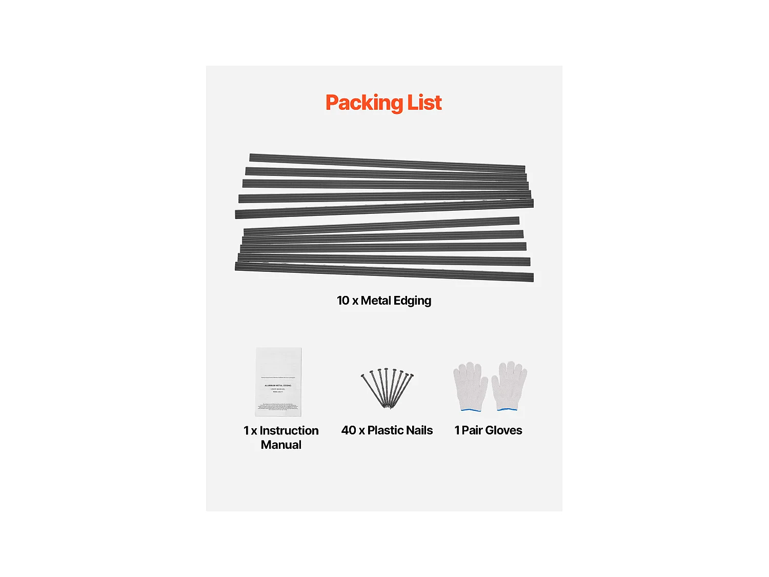 Bordure de Jardin en Métal SucceBuy, 10 Paquets de 1524 mm, Résistante à la Rouille, Pliable pour Cour et Jardin