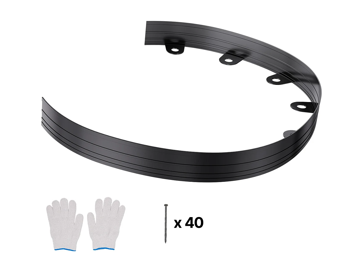 Bordure da Giardino in Metallo SucceBuy, 10 Confezioni da 1524 mm, Resistenti alla Ruggine, Pieghevoli per Cortili e Giardini