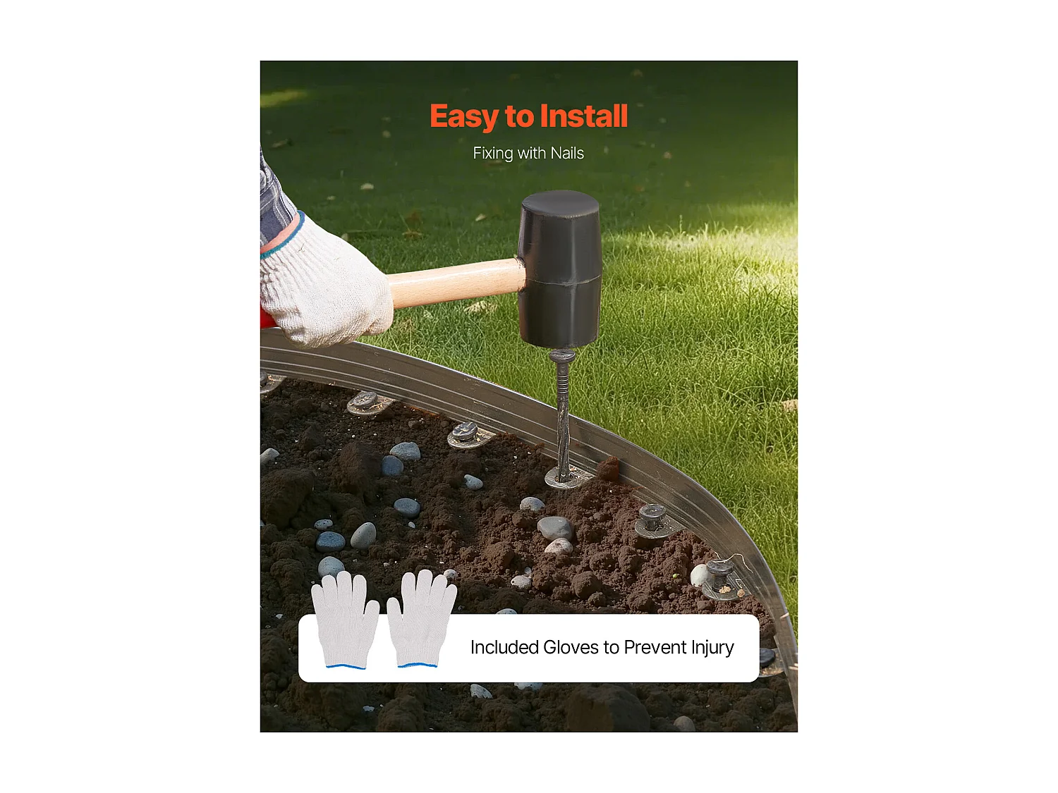 Bordure da Giardino in Metallo SucceBuy, 10 Confezioni da 1524 mm, Resistenti alla Ruggine, Pieghevoli per Cortili e Giardini