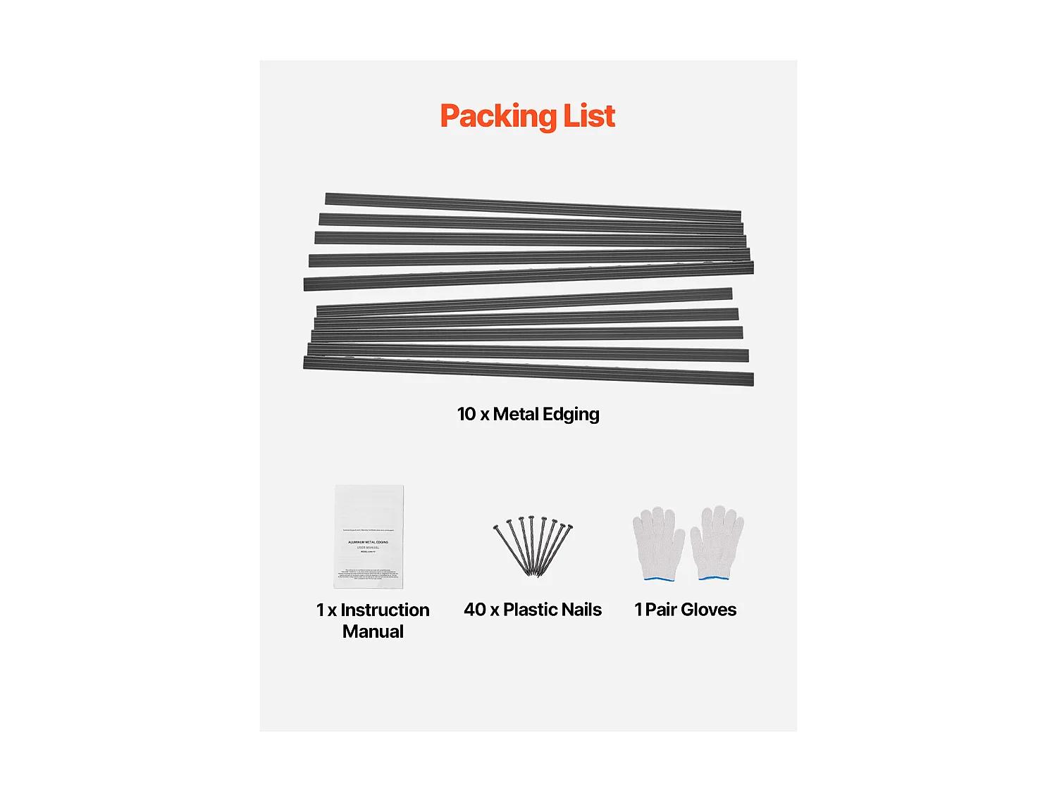 Bordure da Giardino in Metallo SucceBuy, 10 Confezioni da 1524 mm, Resistenti alla Ruggine, Pieghevoli per Cortili e Giardini